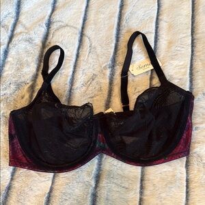 Soma Black and Pink Lace Bra